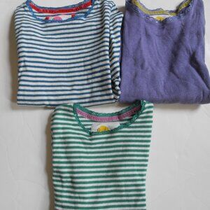 Mini Boden pointelle long sleeve shirts lot of three size 11 12 years VGUC